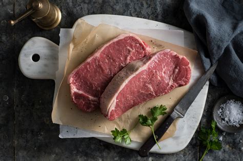 beef sirloin steak field  fork