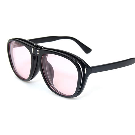 new uv400 unisex retro personality metal frame flip sunglasses chile shop