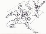 Coloring Goblin Green Pages Spiderman Fighting Popular Library Clipart sketch template