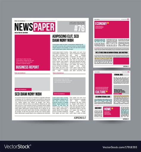 tabloid newspaper design template images vector image