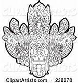 Lankan Sri Devil Mask Outline Coloring Lal Perera Clipart Vector Tikiri Dancing Featured Clipartartists sketch template