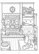 Coloring Victorian Pages House Colouring Books Adult Book Kitchen Printable Color Store Interior General Patterns Food Picasa Web Pattern Papel sketch template