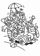 Coloring Pages Carnival Car Clowns Ride Little Coaster Roller Clown Color Tocolor sketch template