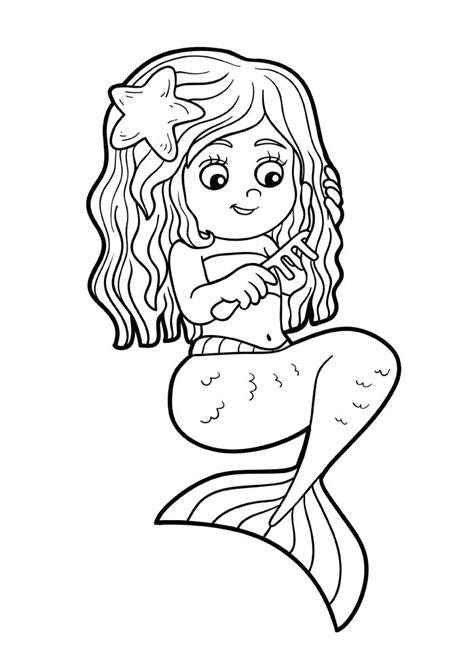 pretty mermaid coloring pages  girls  coloring