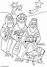Nativity Wisemen Magi Manger sketch template