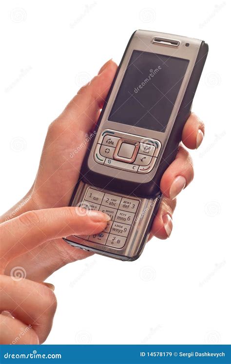 silver mobile phone stock image image  messaging equipment