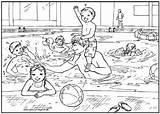 Swimming Pool Colouring Pages Clipart Summer Coloring Kids Party Clip Swim Adults Drawing Adult Book Certificates Safety Sheets Fun sketch template