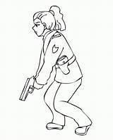 Coloring Pages Police Woman Drawing Officer Clipart Girl Enforcement Law Color Policeman Printable Popular Getcolorings Getdrawings Library sketch template