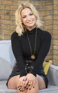 sarah harding wears leather skirt to promote new solo single on this