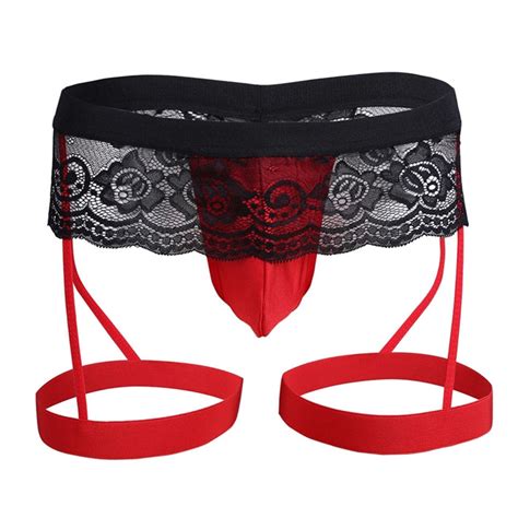men s sexy sissy underwear lace thongs enhance pouch bikini briefs
