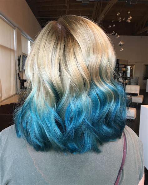 blue ombre hair color light  dark shades