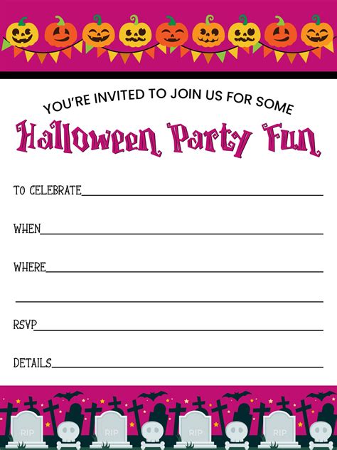 halloween party printable blank invites     printablee