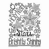 Coloring Holy Night Christmas Want Shining Brightly Stars sketch template