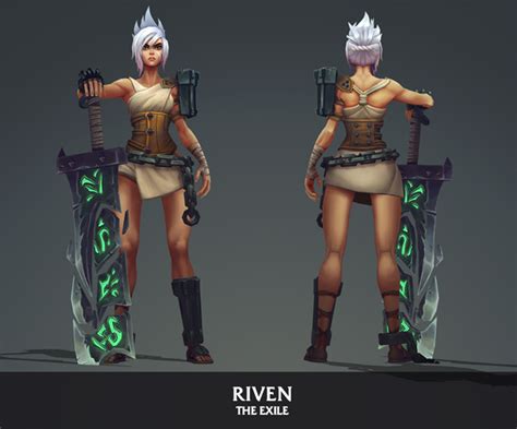 league  legends players redesigned  riven model   game  beautifully