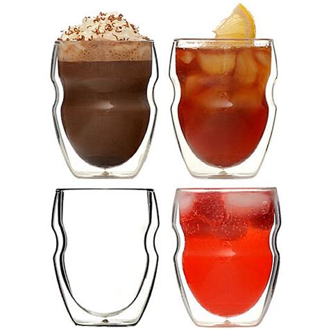 buy serafino double wall 8 oz beverage and coffee glasses set of 4