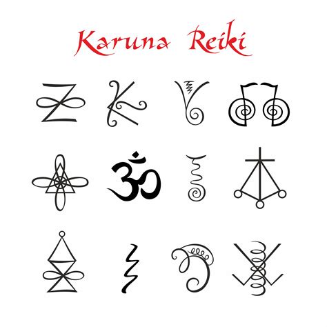 karuna reiki symbols healing energy alternative medicine vector