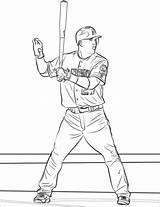Coloring Trout Mike Pages Printable Baseball Mlb Athletes Categories Famous sketch template