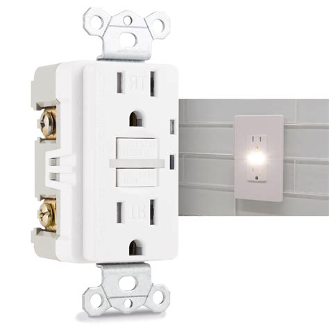 ge tamper resistant gfci receptacle outlet  led guidelight  amp  volt wall led