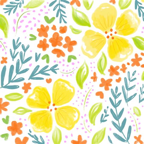 bright  bold summer floral pattern design  behance