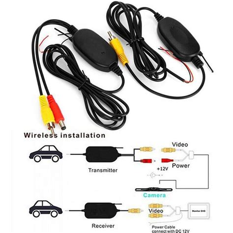 ghz wireless rear view camera transmitter receiver kit  reverse camera rearview monitor