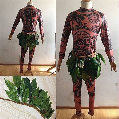 Animated Film Moana Maui Cosplay Leaf Costume Men And Women Fashion
