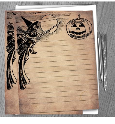 printable halloween themed writing paper halloween writing etsy