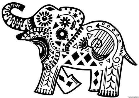 indian elephant mandala coloring page turkau