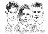 Vampire Diaries Coloring Pages Colouring Sheets Color Drawings Sketchite Vampires Sketch Film sketch template