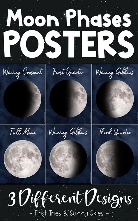 moon phases posters  printable versions moon phase decor