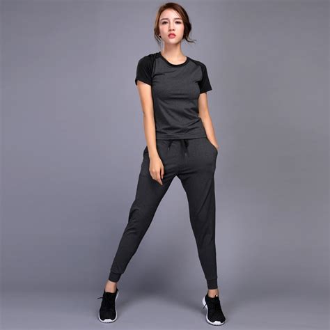 buy women running set jogging clothes gym workout