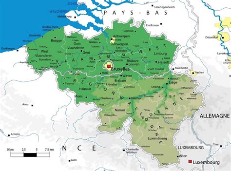 large detailed elevation map  belgium  administrative divisions  major cities belgium