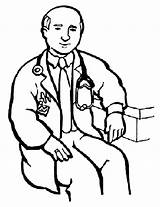 Community Helpers Doctor Coloring Pages Patient Waiting Coloring4free Print Netart Kids sketch template