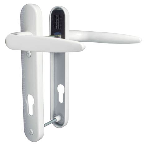 upvc door handle set white pz mm lever pair sprung pvc mm fixings sparta ebay