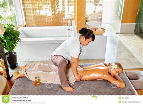 spa woman back massage beauty treatment body skin care therapy stock image image of