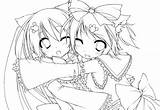 Coloring Miku Pages Hatsune Anime Vocaloid Girls Rin Cute Chibi Twins Twin Printable Line Color Zerochan 1189 Kagamine Pixiv Scan sketch template