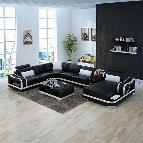 high quality black couch living room leather sofa set designs  living