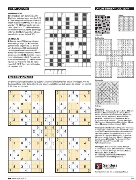 ontbrekende puzzelpagina met cryptogram sudoku en oplossingen foto ednl