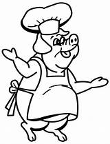 Varken Schwein Ausmalbilder Colorare Coloriages Porc Malvorlagen Cochon Schweine Cozinheiro Porco Maiali Kok Babi Mewarnai Boerderij Animasi Dieren Bergerak Animierte sketch template