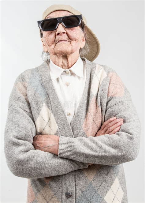 cool grandma stands for her right stock image image 45371719