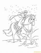 Coloring Anna Frozen Pages Horse Her Elsa Color Colouring Para Princess Print Kids Disney Arendelle Leaves Scene Beautiful Printable Sister sketch template
