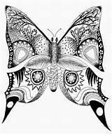 Butterfly Mandala Coloring Pages Printable Drawing Butterflies Drawings Animals Adult Animal Printables Adults Hard Abstract Colouring Print Coloriage Easy Book sketch template