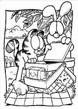 Garfield Coloring Pages Movie Color Garfiel Trailers Print sketch template