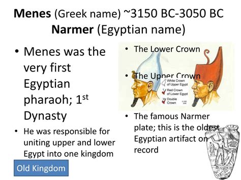 Ppt Menes Greek Name ~3150 Bc 3050 Bc Narmer Egyptian