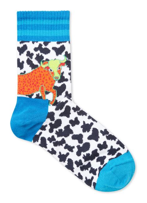 happy socks athletic animal sokken met print wit de bijenkorf