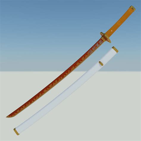 demon slayer kyojuro rengoku sword katana kimetsu  yaiba  model