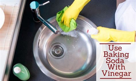clean  kitchen sink drain  baking soda   clear