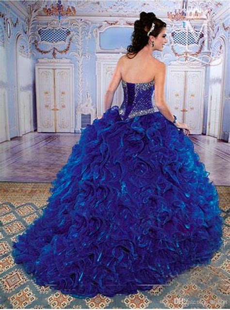 Barato Azul Real Vestidos De Quinceañera 2017 Vestido De Bola Con