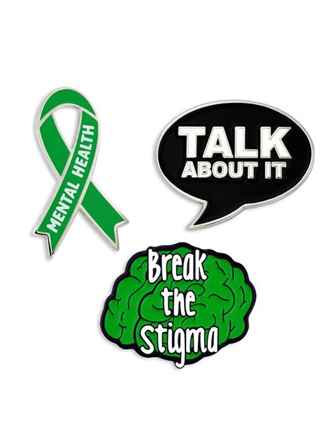 pinmart s mental health green awareness ribbon break the stigma enamel