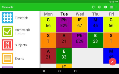 timetable schedule maker apps  android