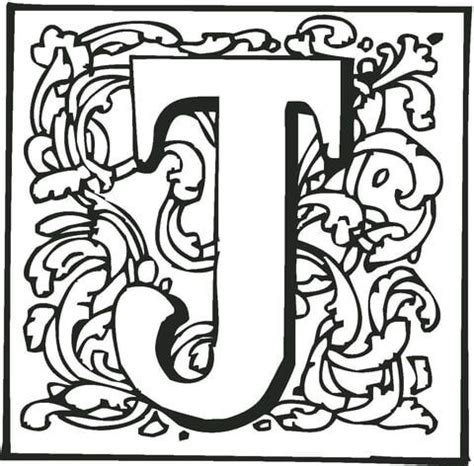 letter   ornament coloring page  english alphabet